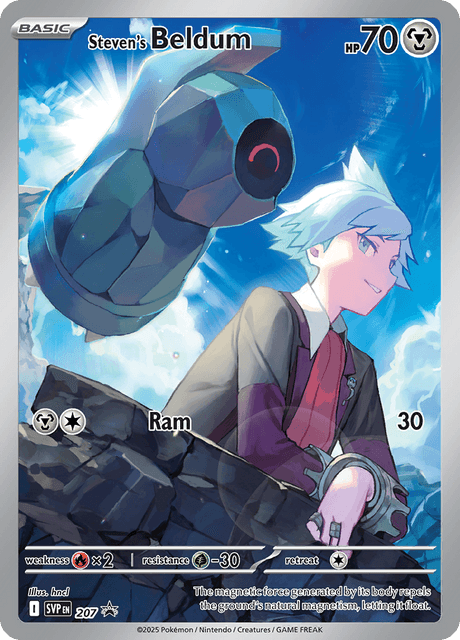 Pokémon · SV Black Star Promo Steven’s Beldum #207 — Carta graduada · Inglês